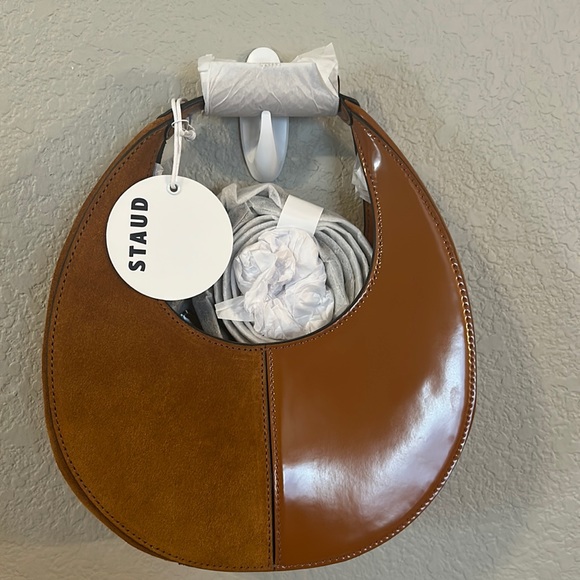 STAUD Handbags - STAUD Women's Moon Split Bag TOBACCO